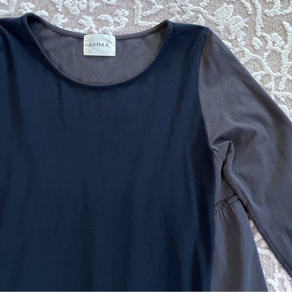 AMMA Long Sleeve Colorblock Tunic Top - Picture 5 of 13